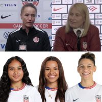 Women's World Football Show USWNT players, coach and Canada head coach