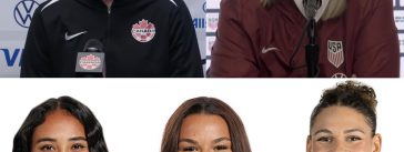 Women's World Football Show USWNT players, coach and Canada head coach